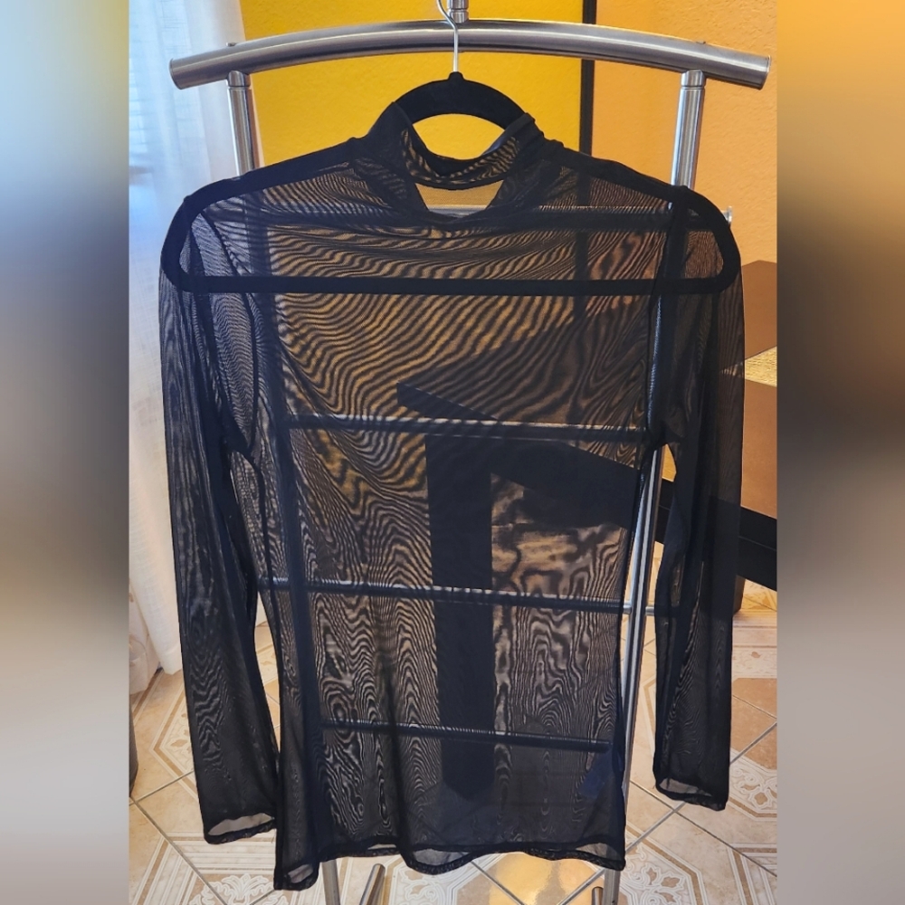 Black Sheer Mesh Top